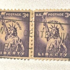 Rare US 3 Cent Liberty Used Purple Lady Statue Of Liberty-Lot of 2# 205382202875